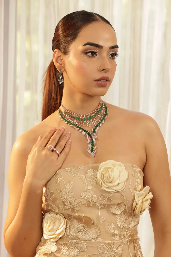 Emerald Diamond Pendant Necklace