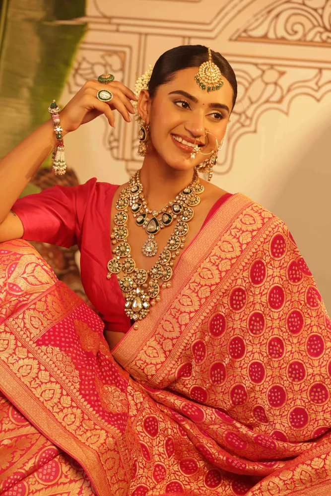 Emerald Polki Layered Bridal Set
