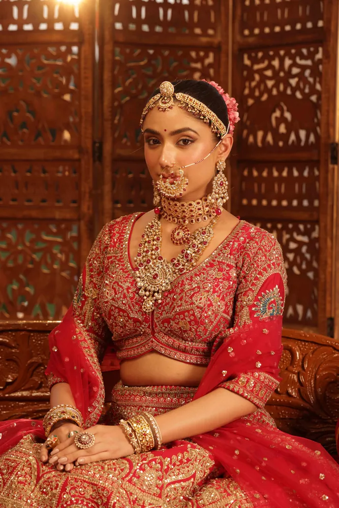 Polki Bridal Set with Nath