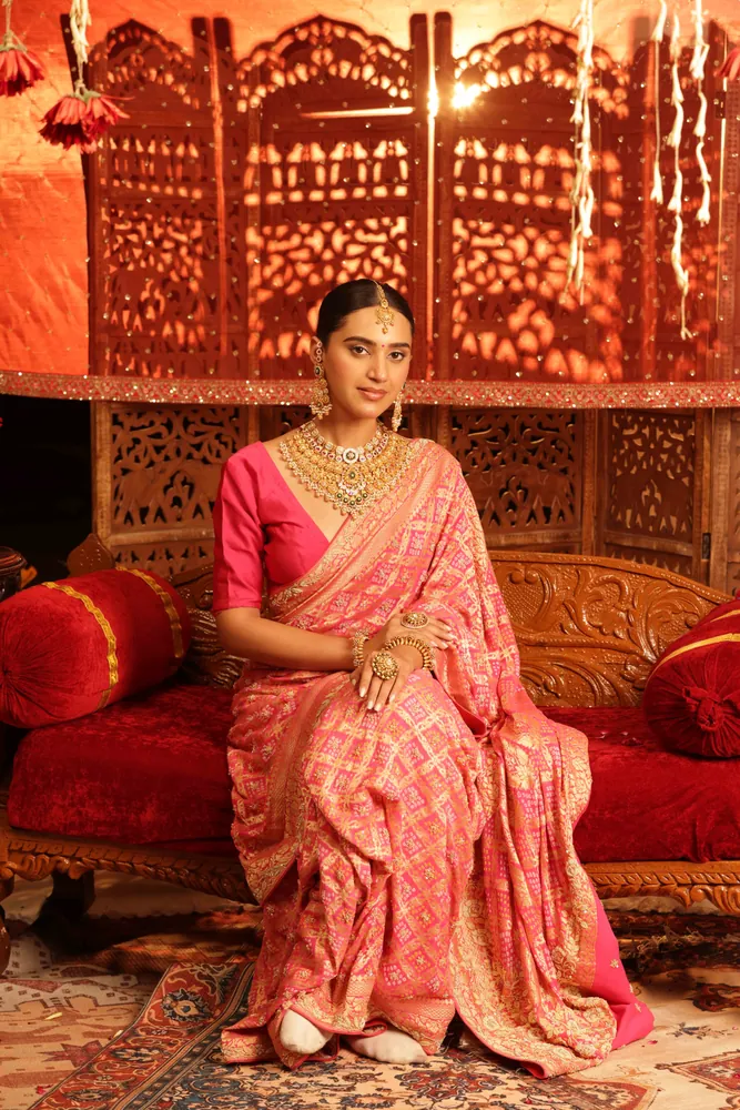 Polki Saree Bridal Set