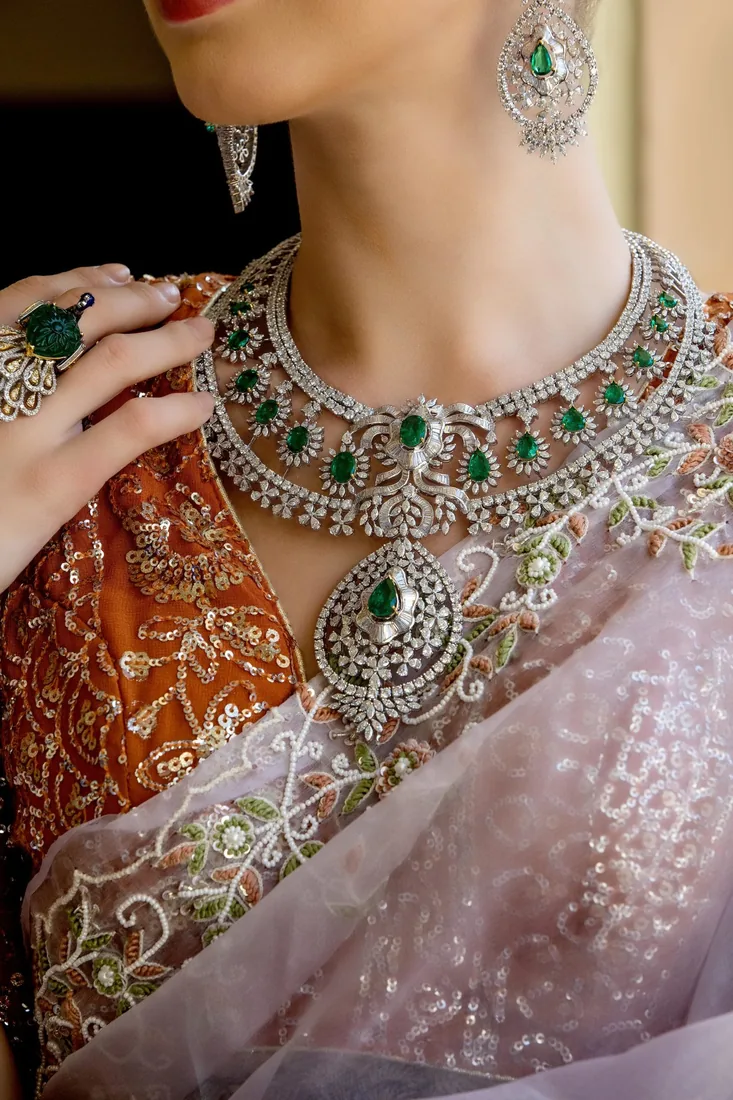 Prabha Emerald & Diamond Necklace