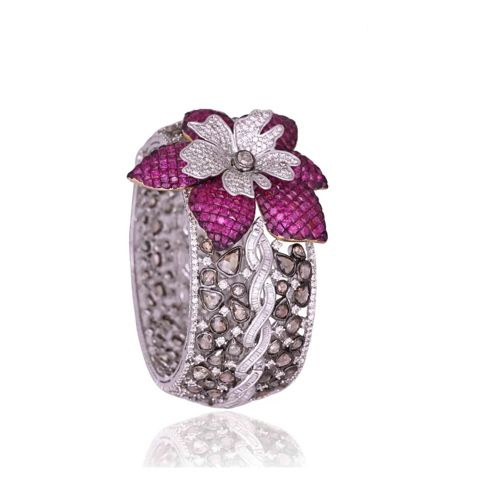 Ruby Blossom Diamond Band