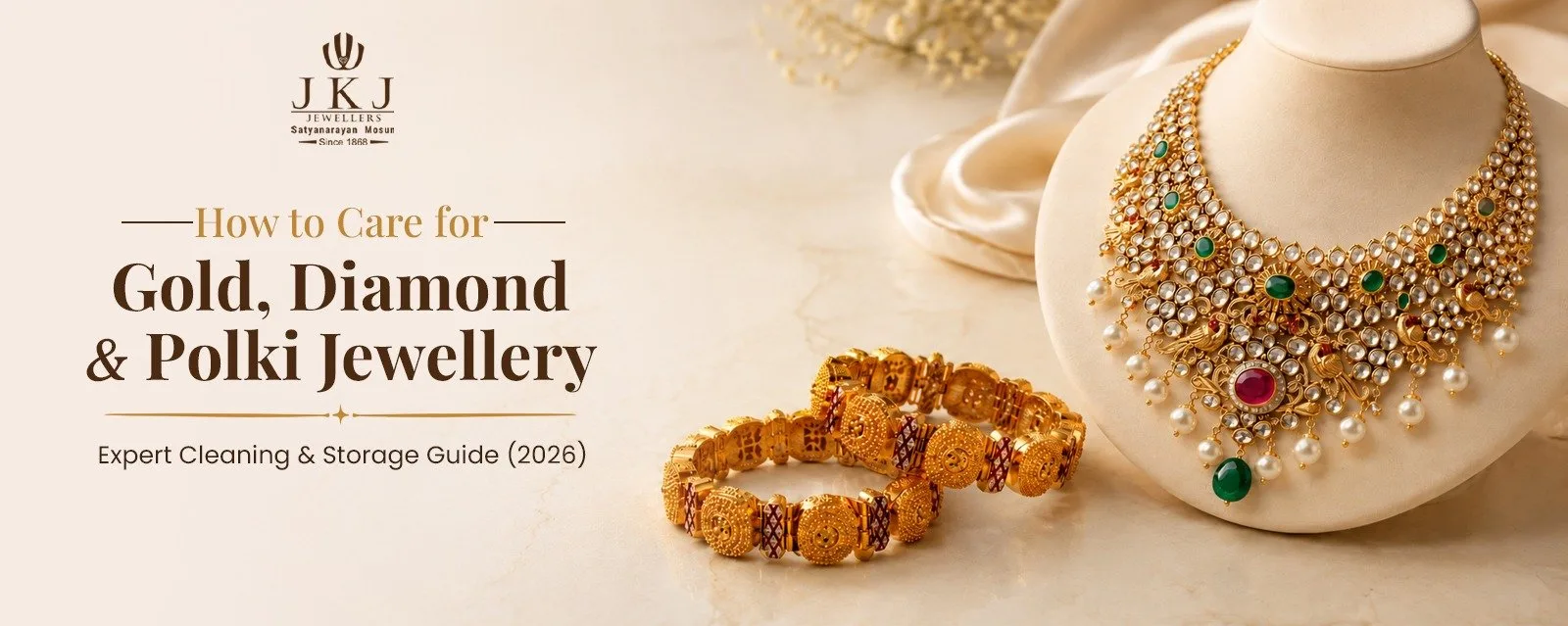 How To Care For Gold, Diamond & Polki Jewellery At Home: Expert Cleaning & Storage Guide